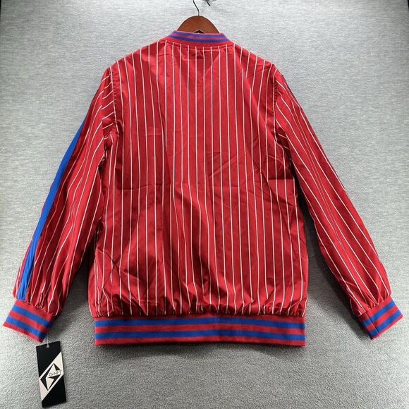 G-NET Men's Red, White Blue Strip Zip Up Windbreaker Jacket Size Large   A14b - Picture 2 of 11